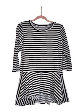 Reborn J • Black & White Striped • Peplum Tunic • Buttery Soft • NEW W/OUT TAGS!